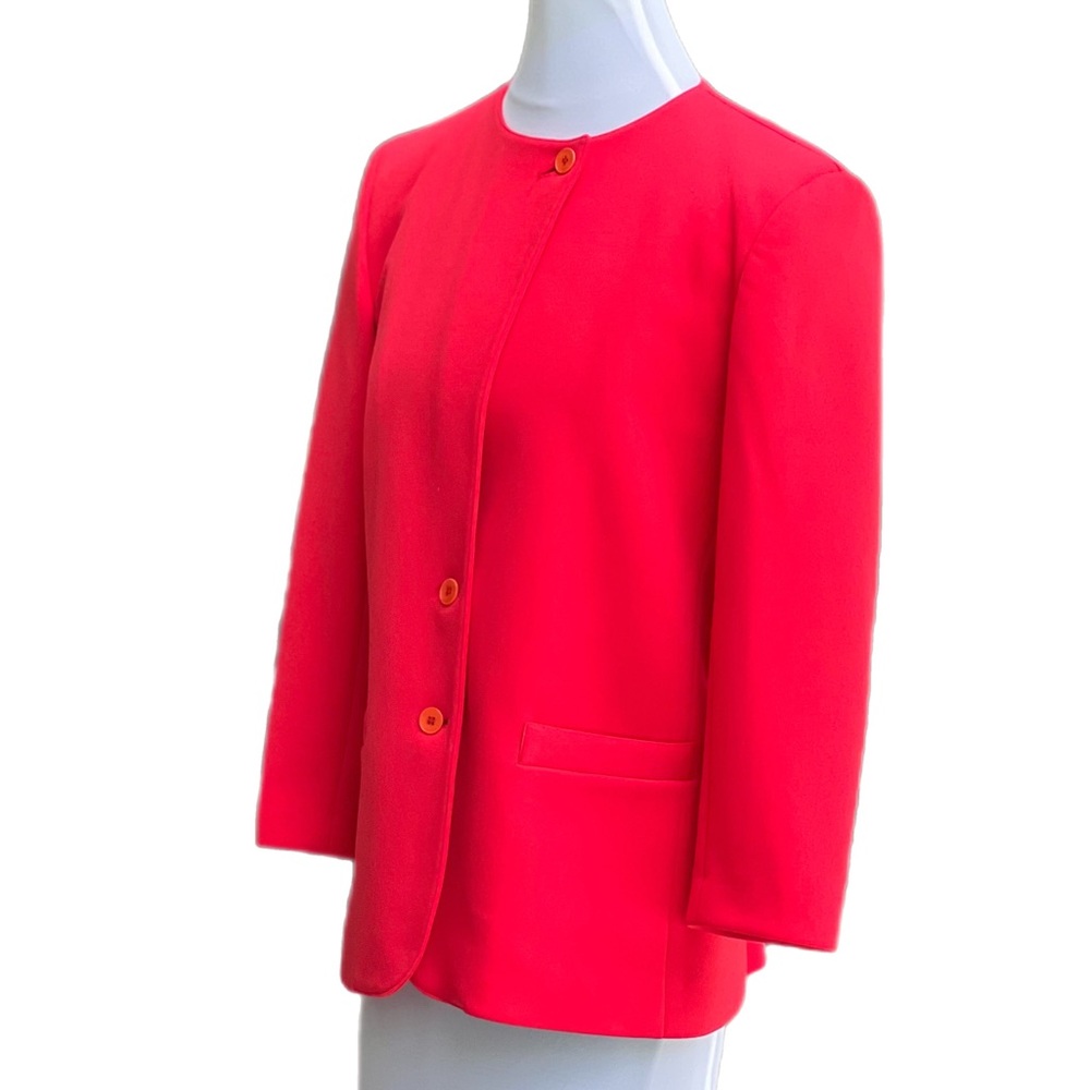 Vintage Red Givenchy Sport Blazer Suit Jacket Size 8 - Picture 3 of 12